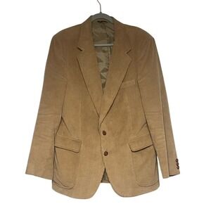 Jordache Camel Vintage Corduroy Sport Coat Blazer Mens 44R